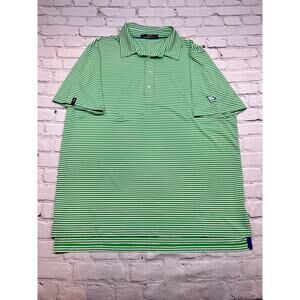 Men’s Ralph Lauren RLX RSON RCC Polo Golf Shirt Green White Striped  SZ XXL A614